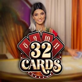 Official Live Casino logo: 32 Cards by Ezugi at Lucky Wave Casino