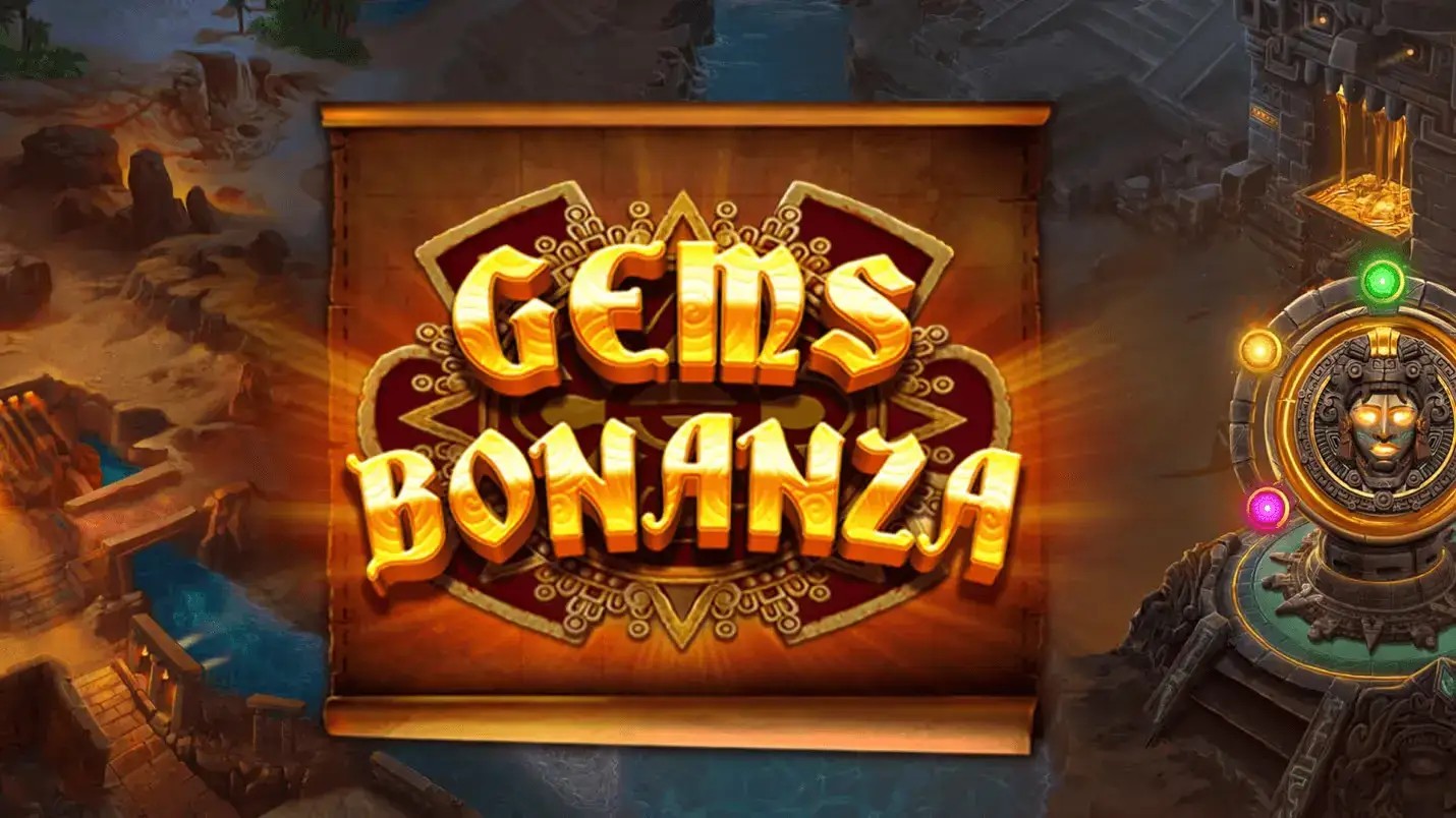 Gems Bonanza online game logo by Pragmatic Play on luckywave-casino.net