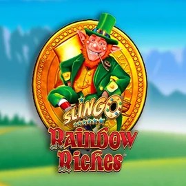 Slingo Rainbow Riches slot logo by Gaming Realms at Lucky Wave Casino