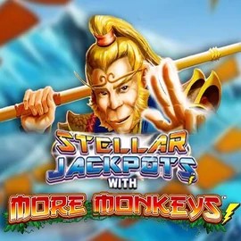 Stellar Jackpots with More Monkeys online game logo by Lightning Box Game on luckywave-casino.net